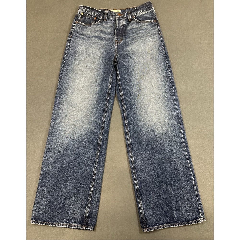 Madewell Low Slung Baggy Jeans Womens Size 27 Wide Leg Pants Dark Denim Cotton
